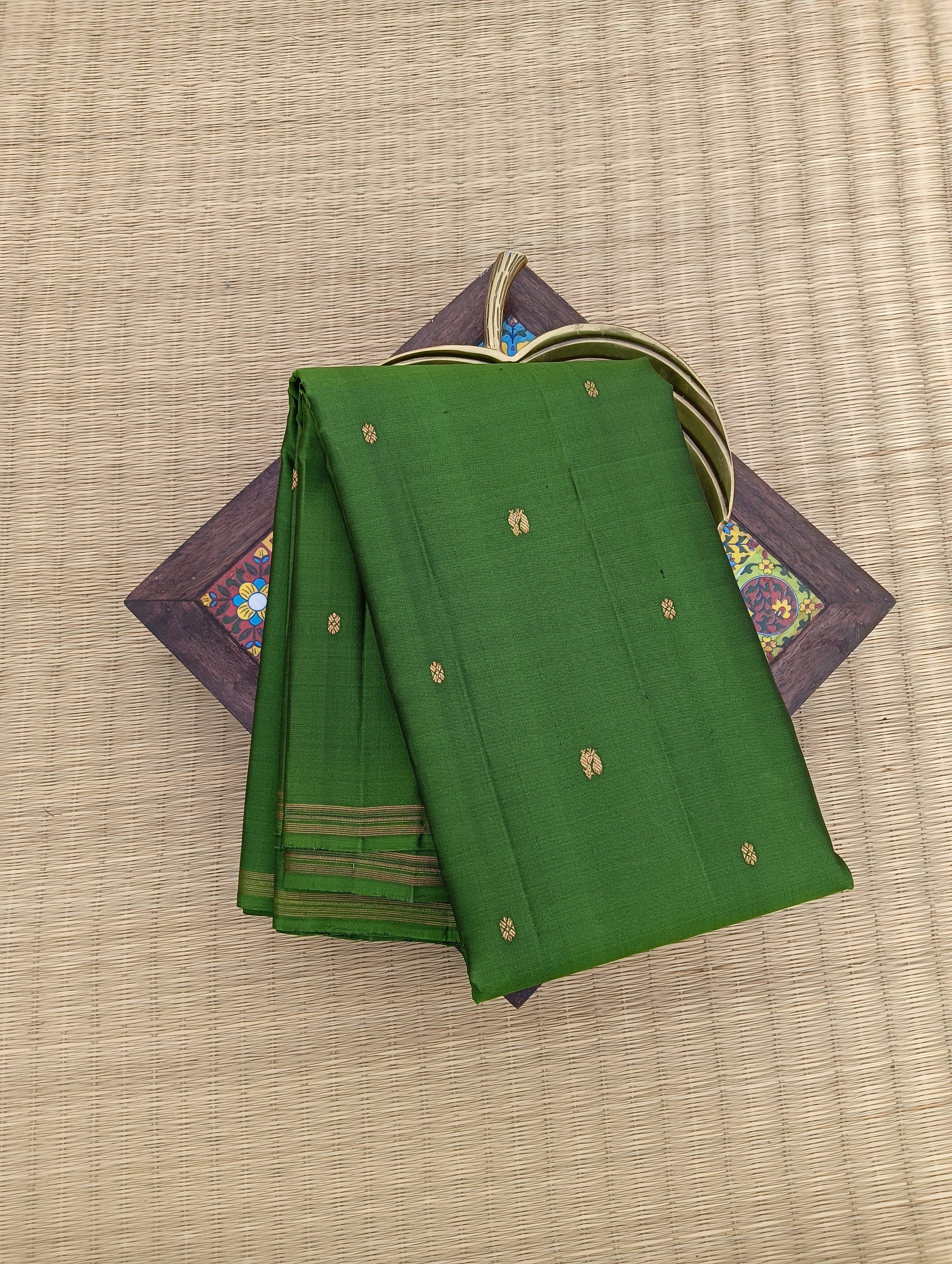 Pure Kanchipattu Saree – Leaf Green