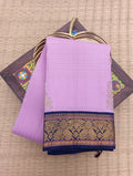 Pure Kanchipattu Saree – Lavender Pink with Navy Blue Border
