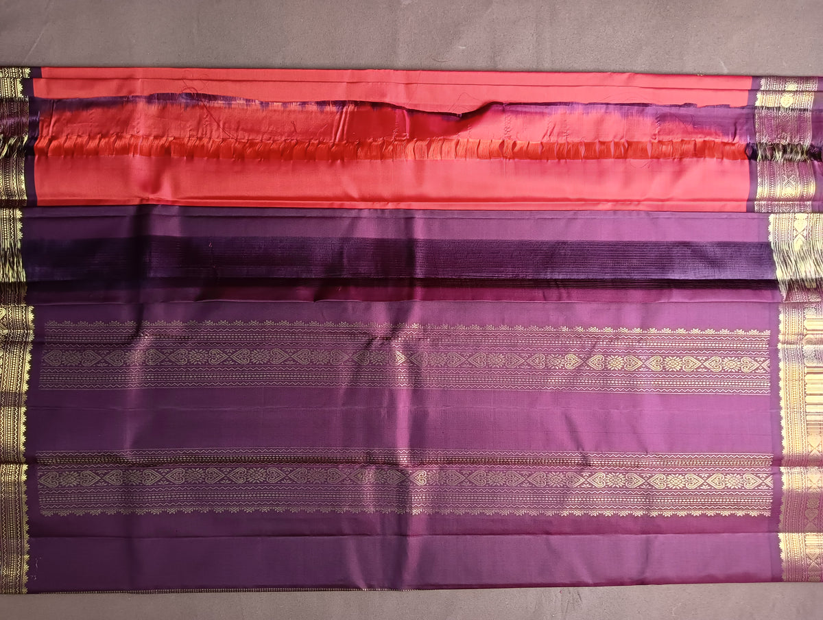 Pure KANCHIVARAM Saree – Red with Brown Border