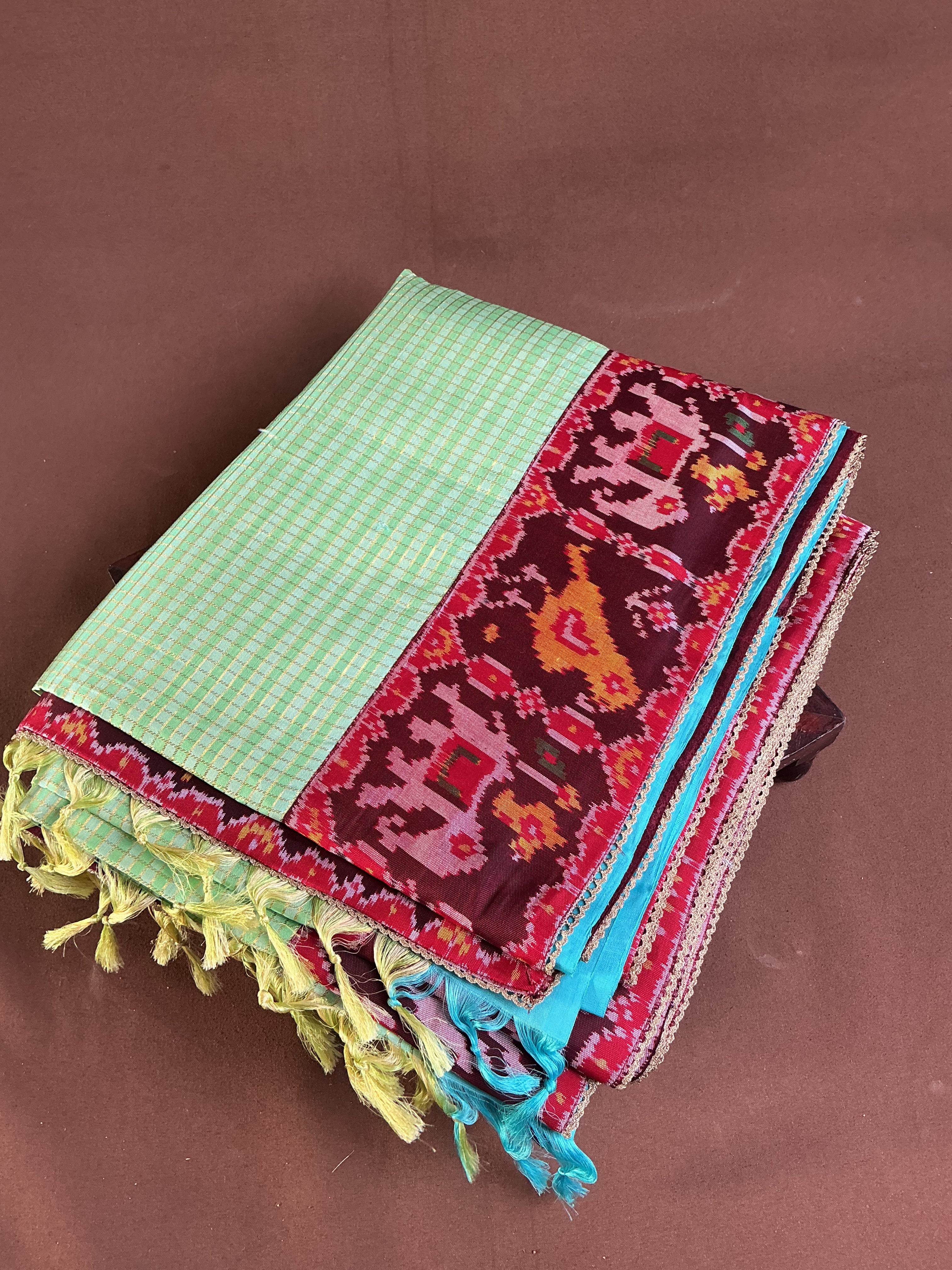 Kanchivaram patola fusion saree