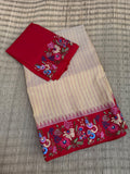 Gadwal Saree with Embroidery Border