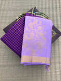 Pure Kanchipattu Saree – Purple with Lavender Border