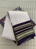 Pure Kanchipattu Saree – Cream with Black & Gold Border