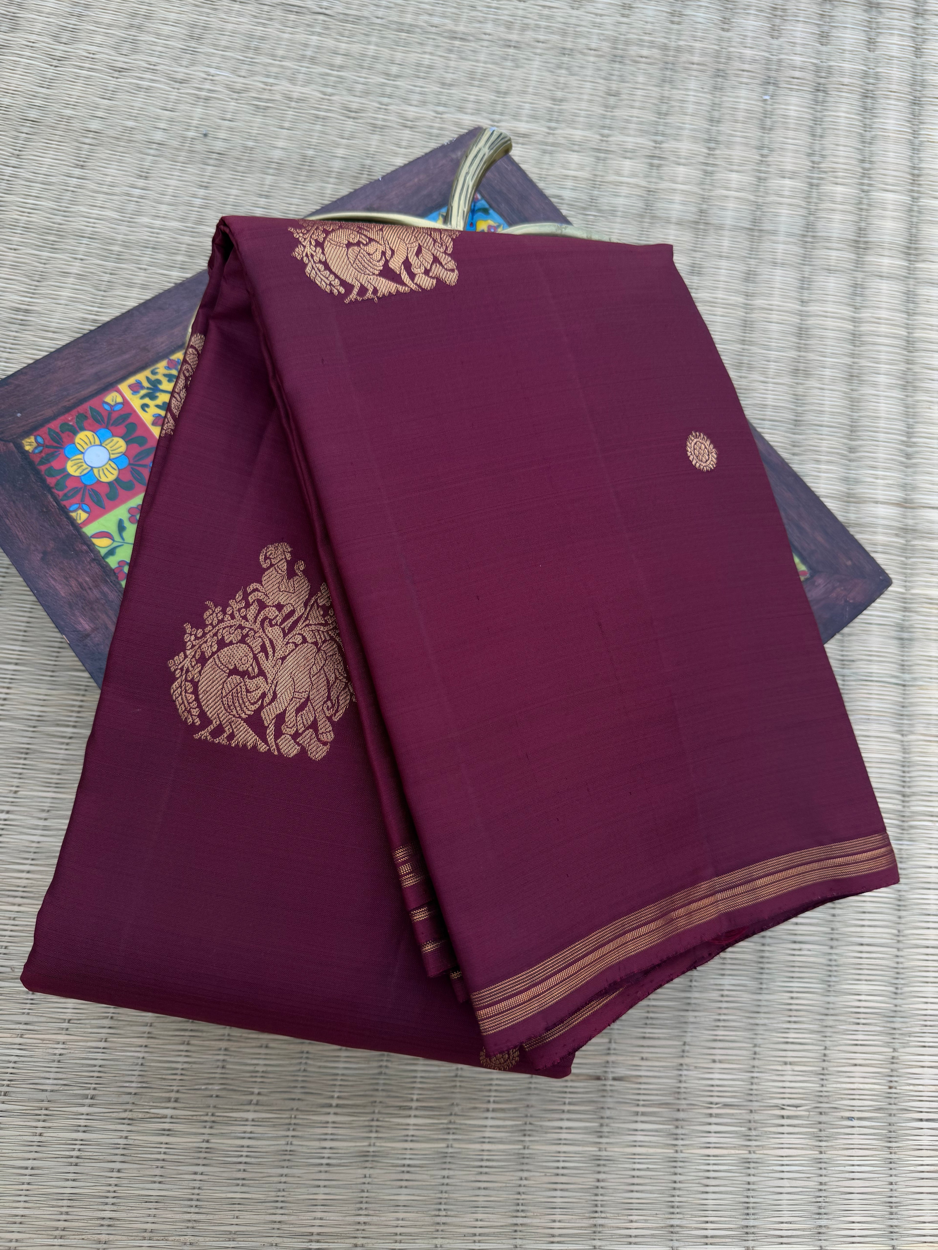 Pure Kanchipattu Saree – Chocolate Brown