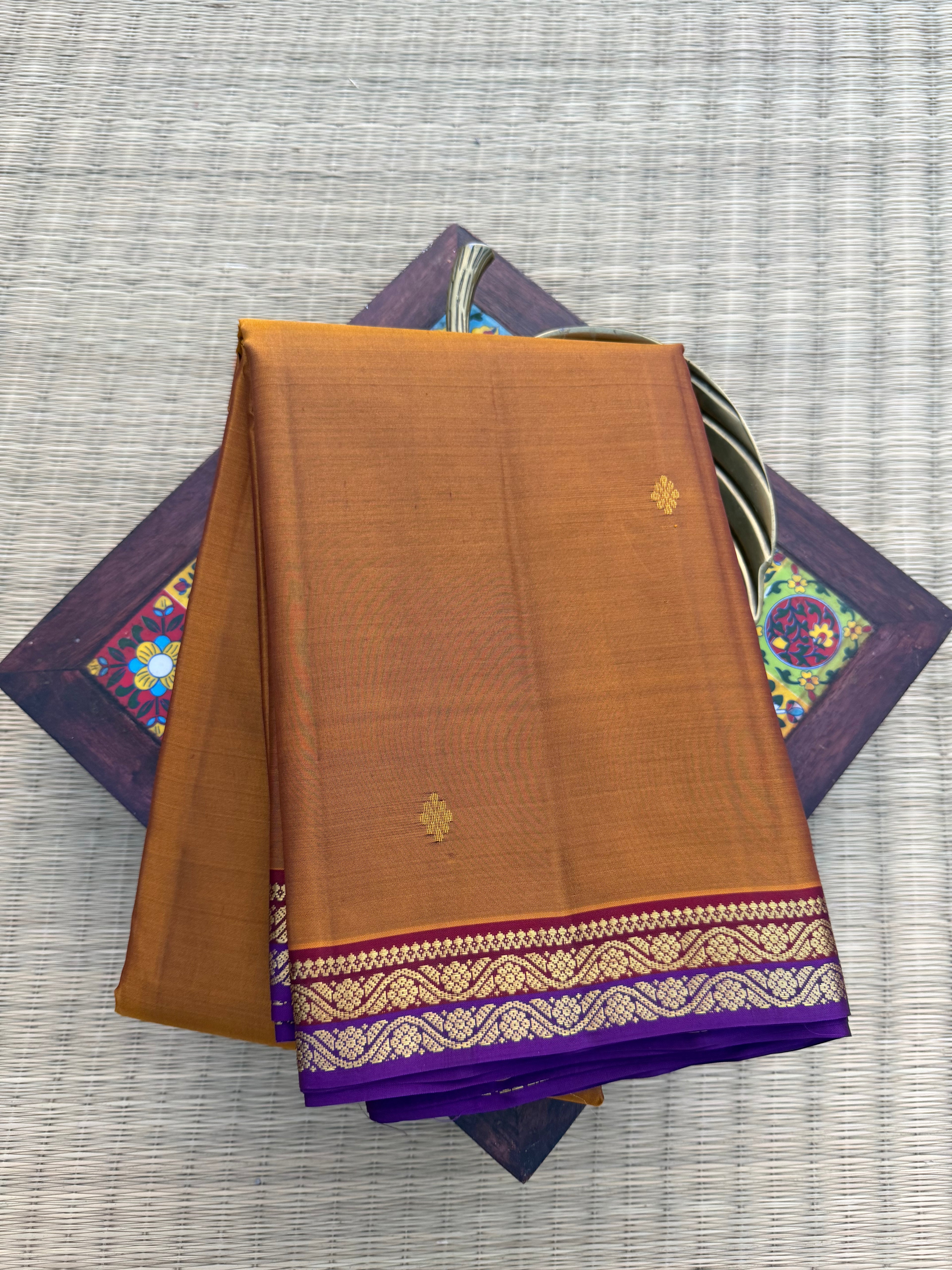 Pure Kanchipattu Saree – Mustard Gold