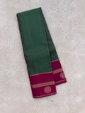 Pure KANCHIVARAM Saree – Bottle Green & Maroon
