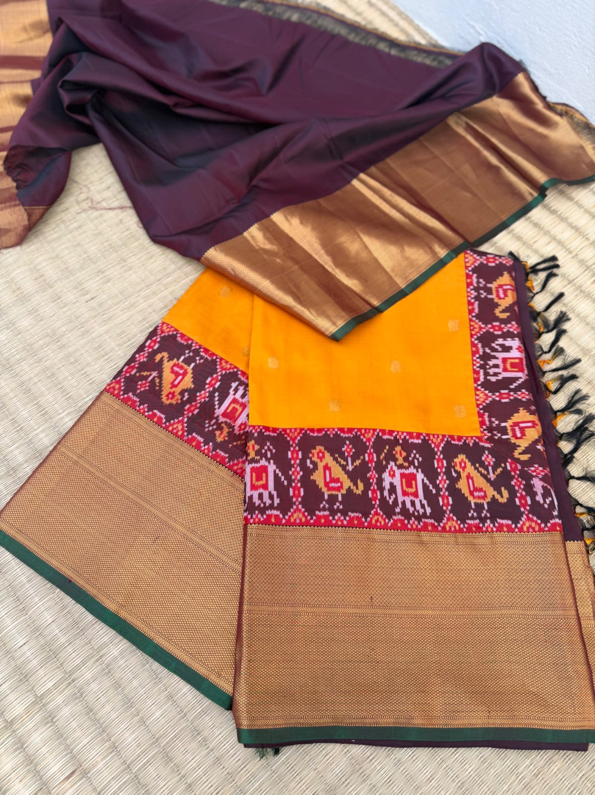 Patola Kanjeevaram fusion saree
