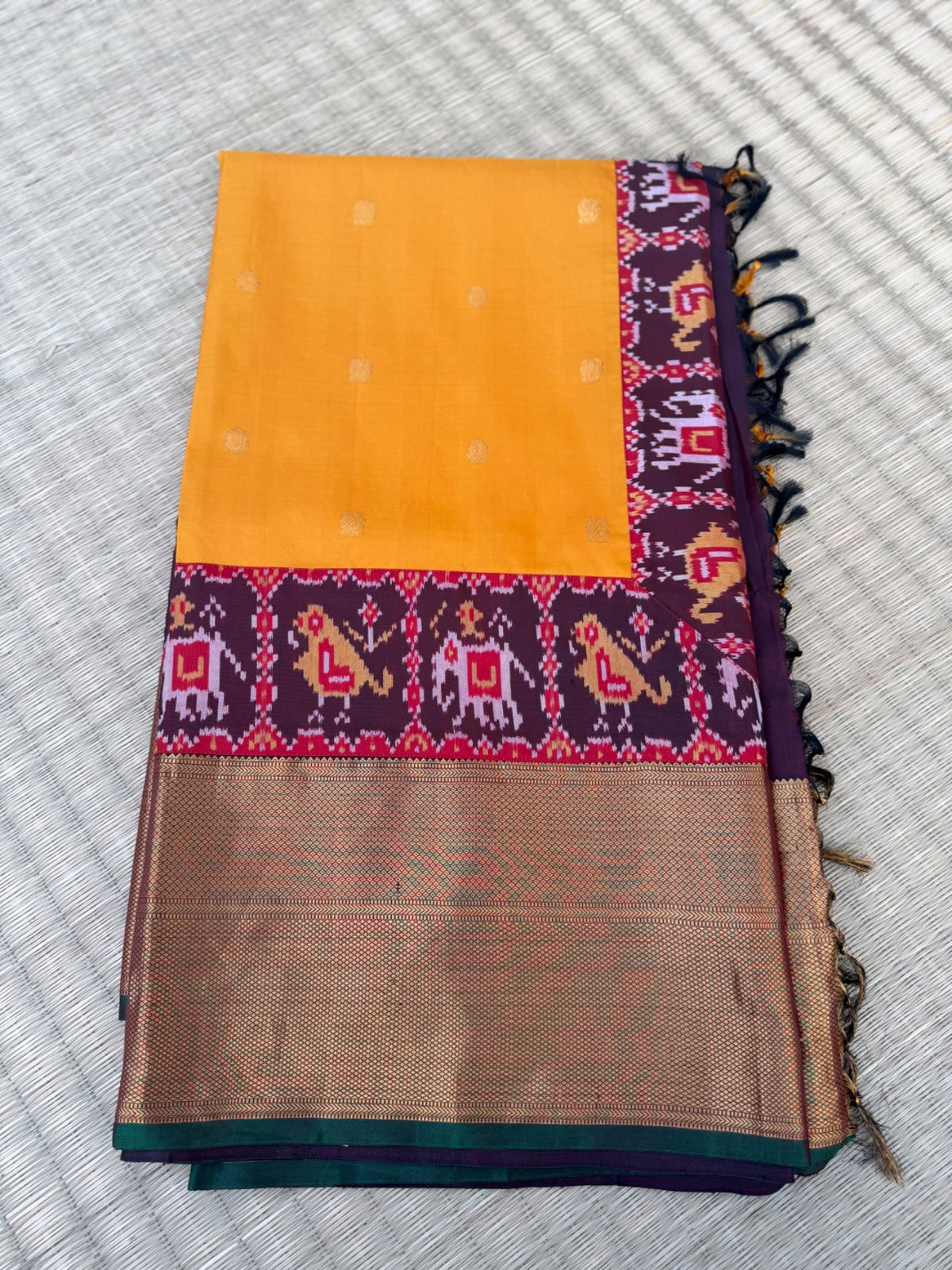 Patola Kanjeevaram fusion saree
