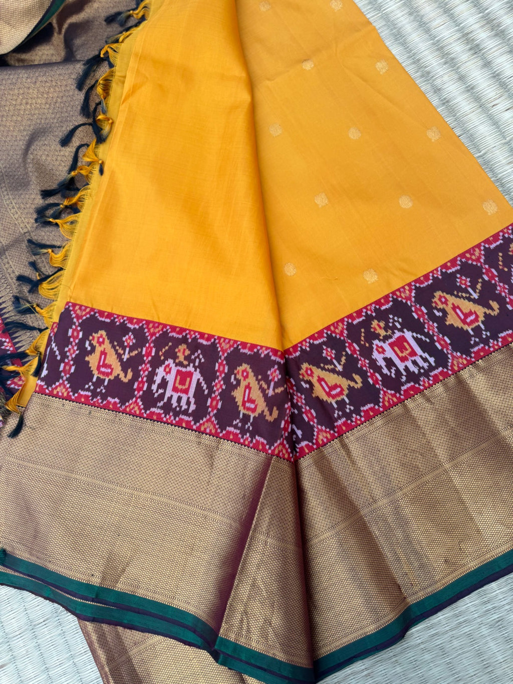 Patola Kanjeevaram fusion saree