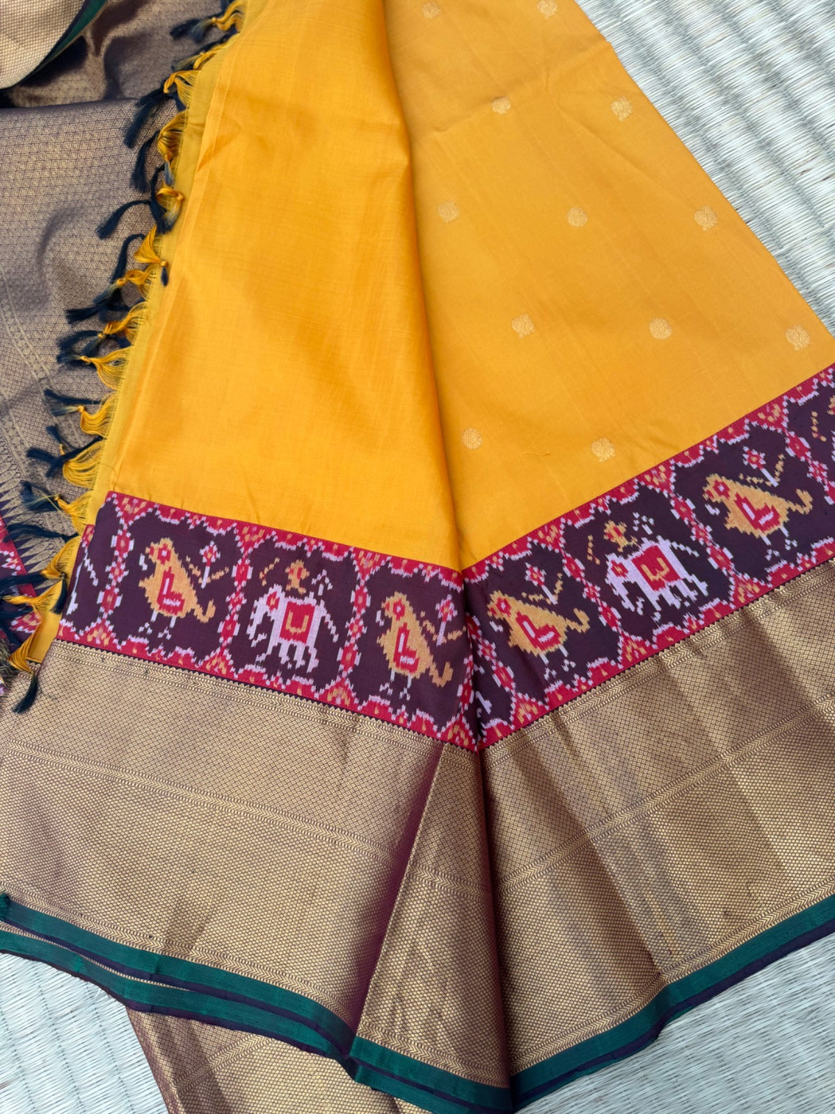 Patola Kanjeevaram fusion saree