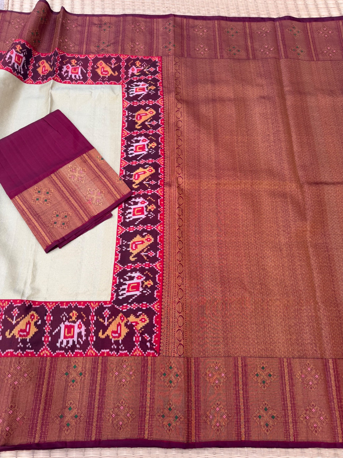 Patola Kanjeevaram fusion saree