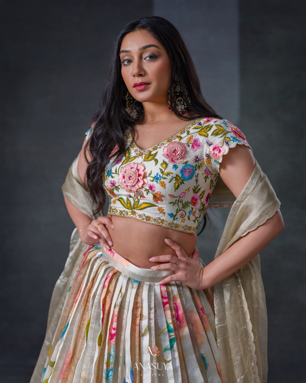 Pure Tissue Lehenga