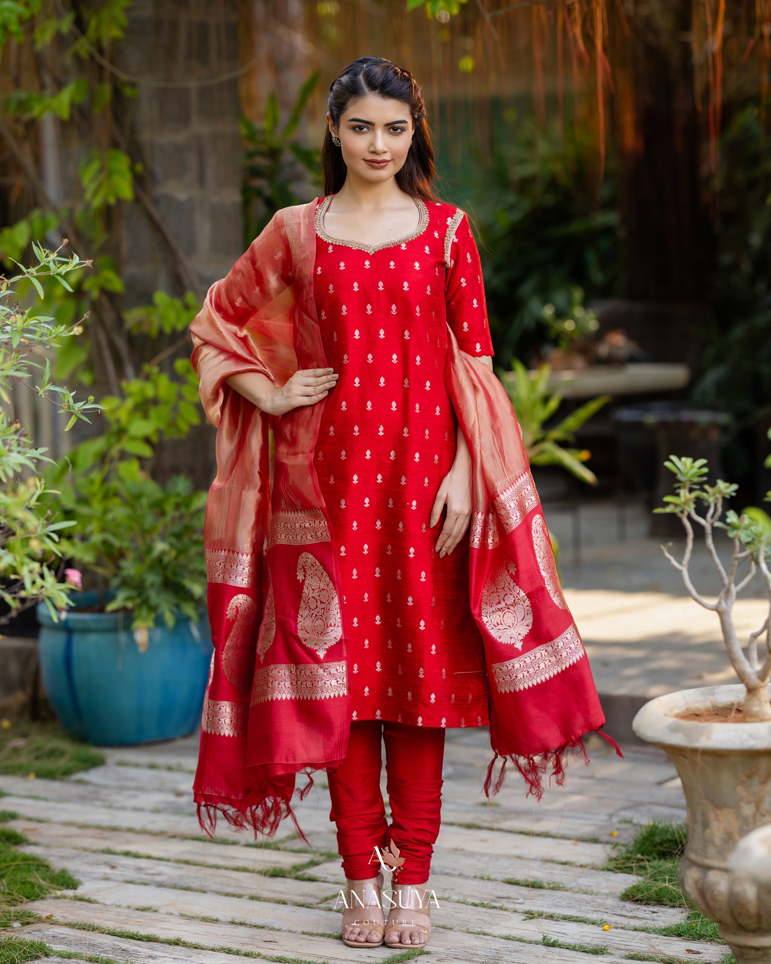 Red Anarkali