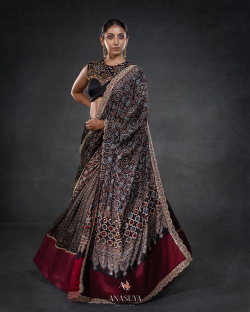 Ajrakh Duppata set