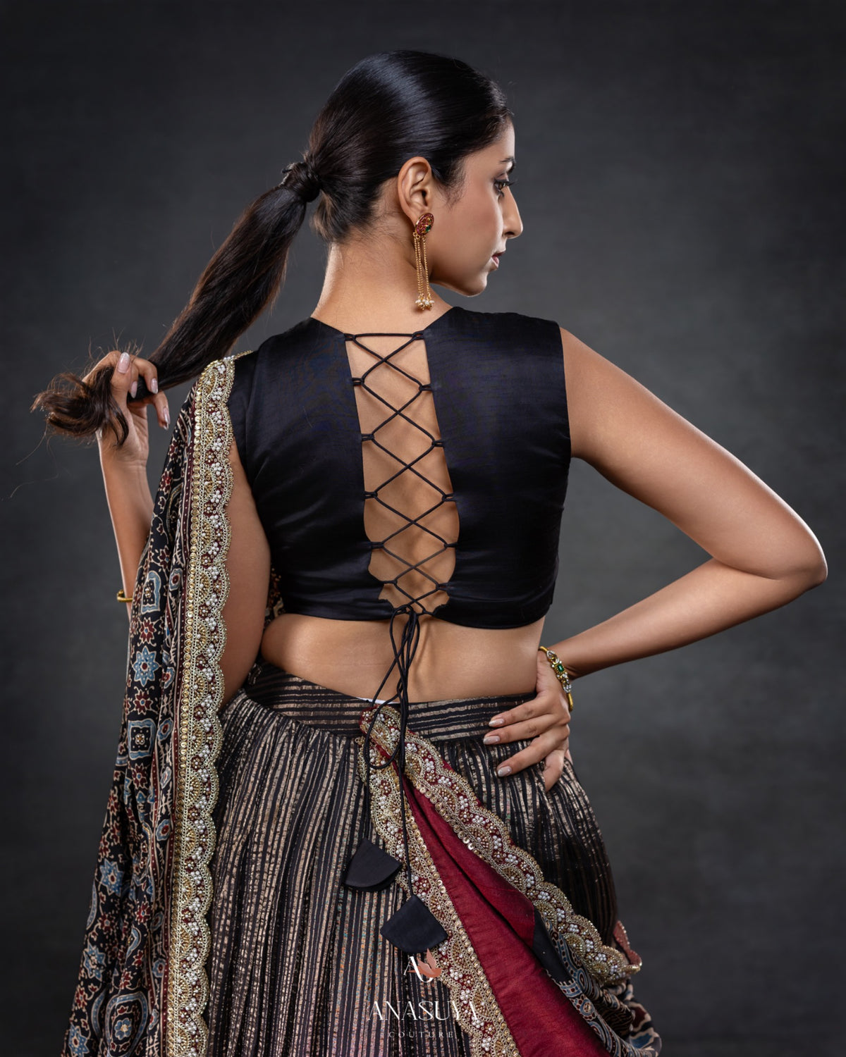 Ajrakh Duppata set