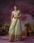 Chanderi tissue embroidery lehenga