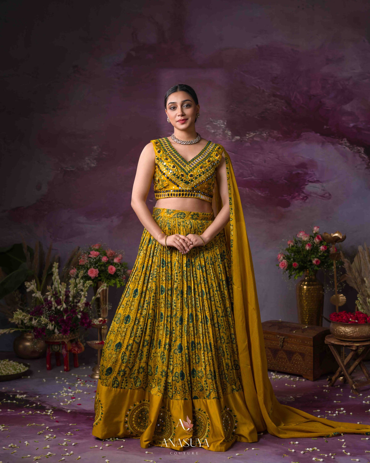 Ajrakh lehenga