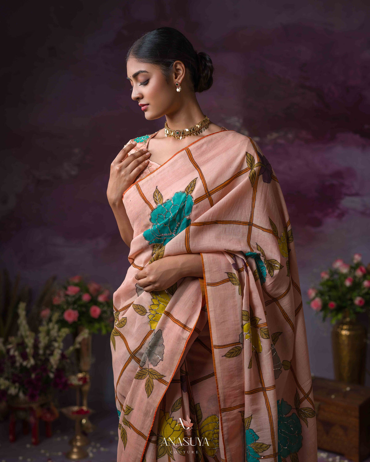Handpainted Kalamkari Saree