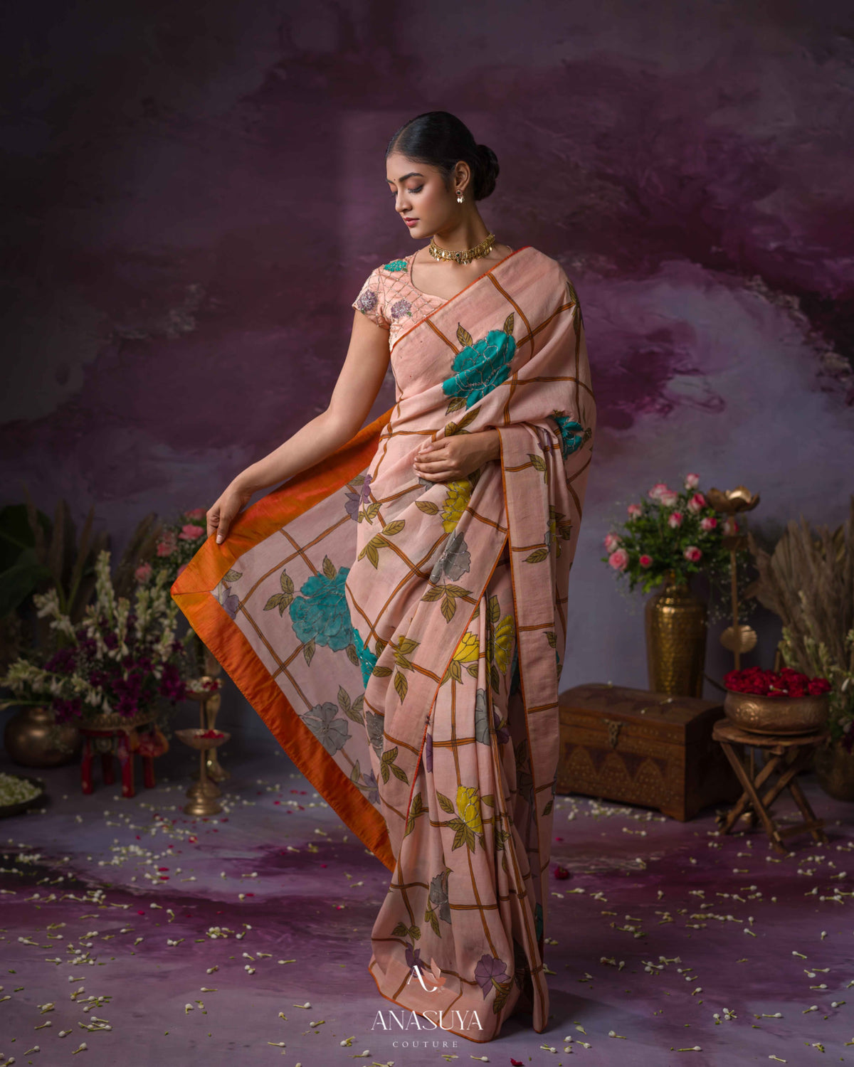Handpainted Kalamkari Saree