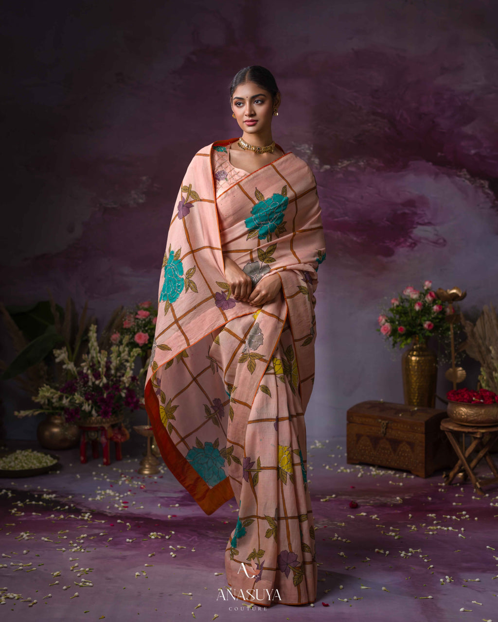 Handpainted Kalamkari Saree