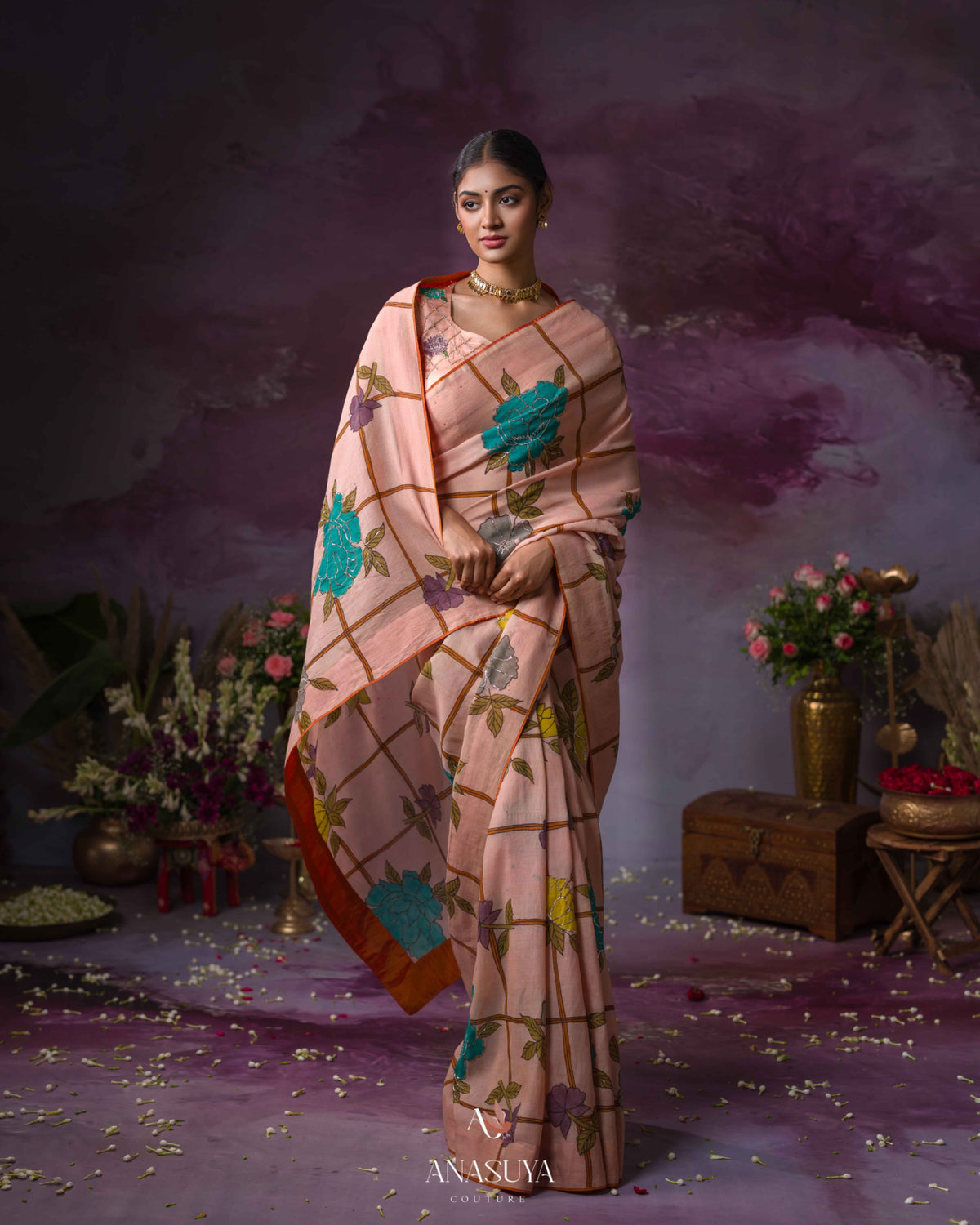 Handpainted Kalamkari Saree