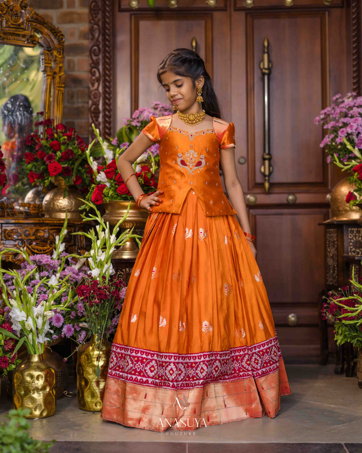 Patola Pithani fusion lehenga