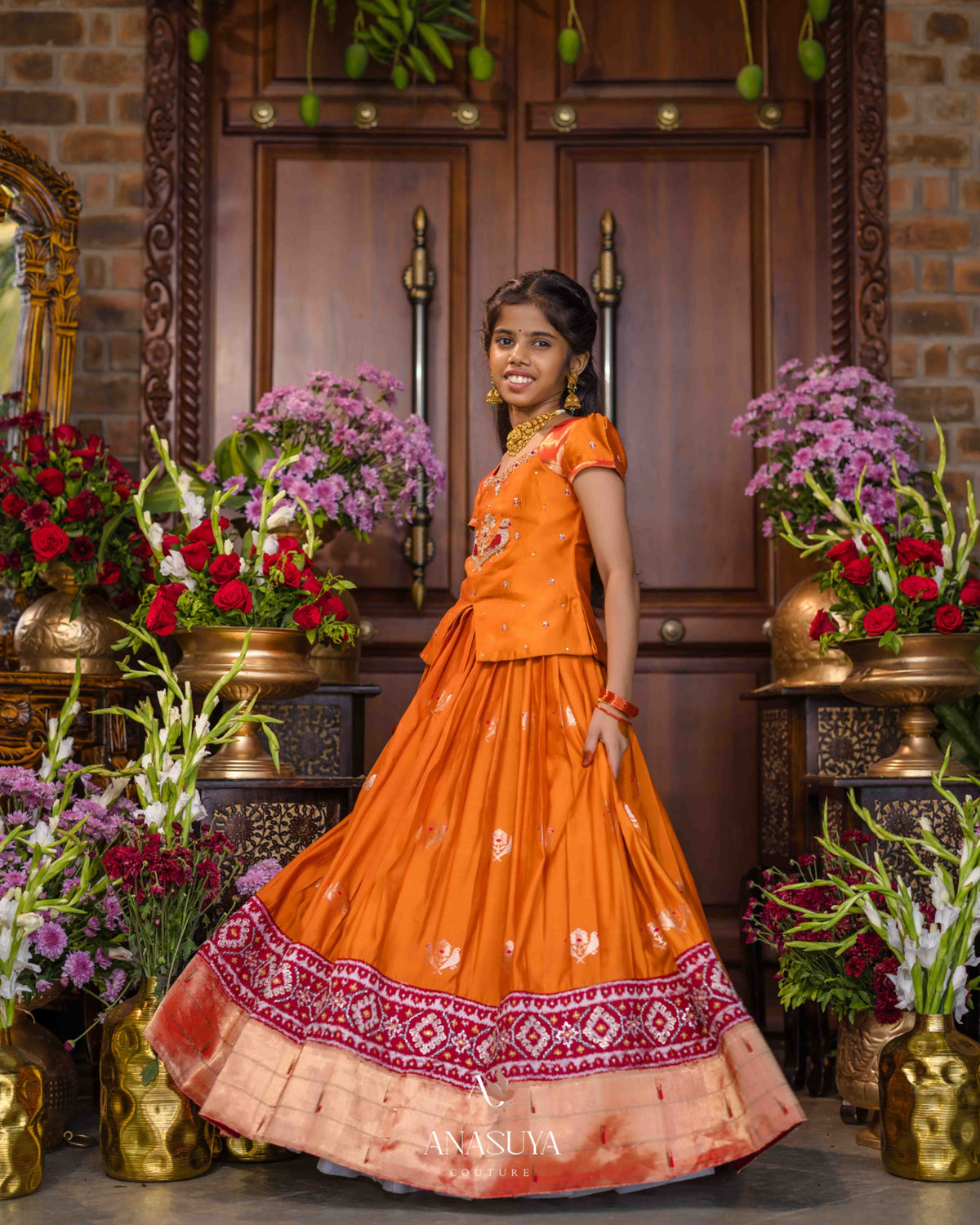 Patola Pithani fusion lehenga