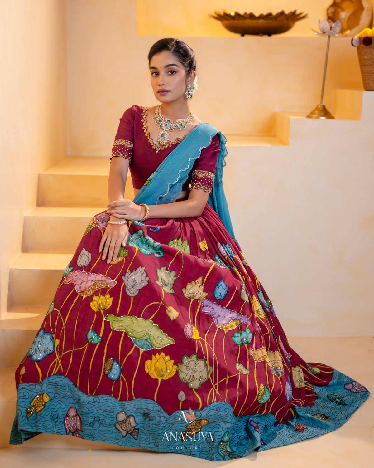 Kalamkari handpainted lehenga