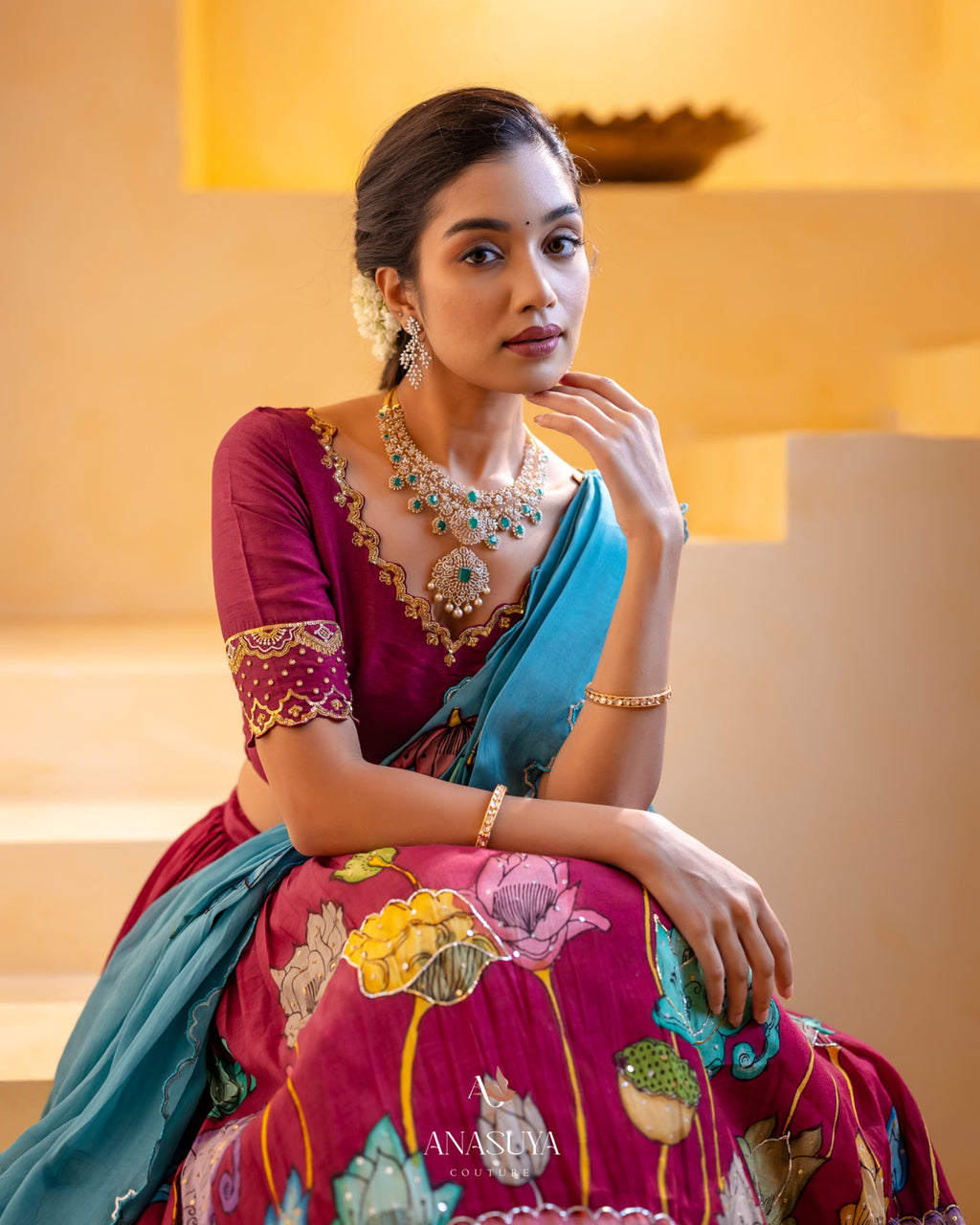 Kalamkari handpainted lehenga