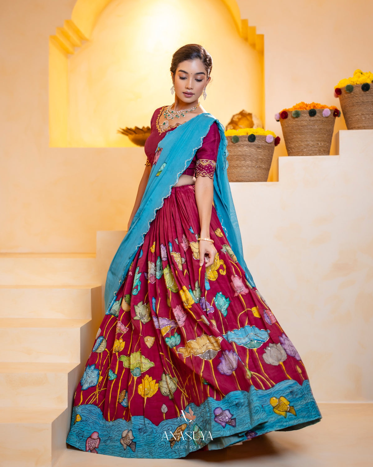 Kalamkari handpainted lehenga