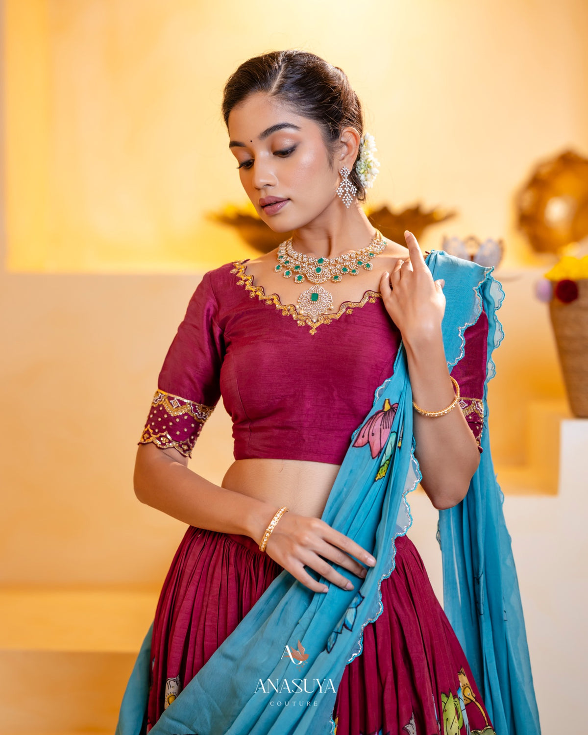 Kalamkari handpainted lehenga