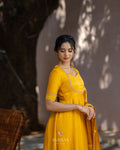 Mustard Yellow Anarkali Dress