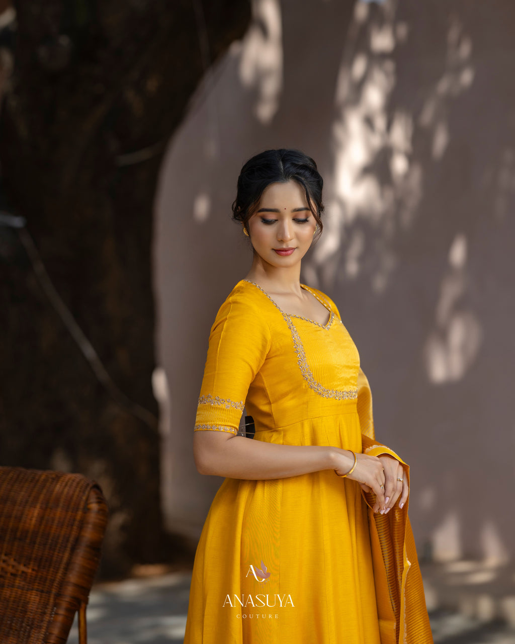 Mustard Yellow Anarkali Dress